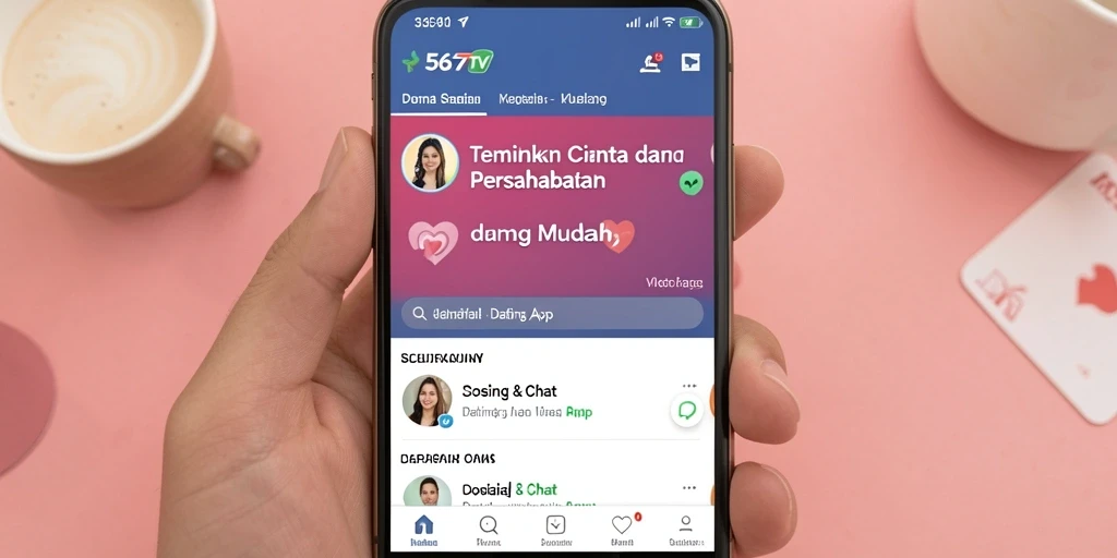 Antarmuka aplikasi 567TV menampilkan interaksi yang sederhana dan menarik.