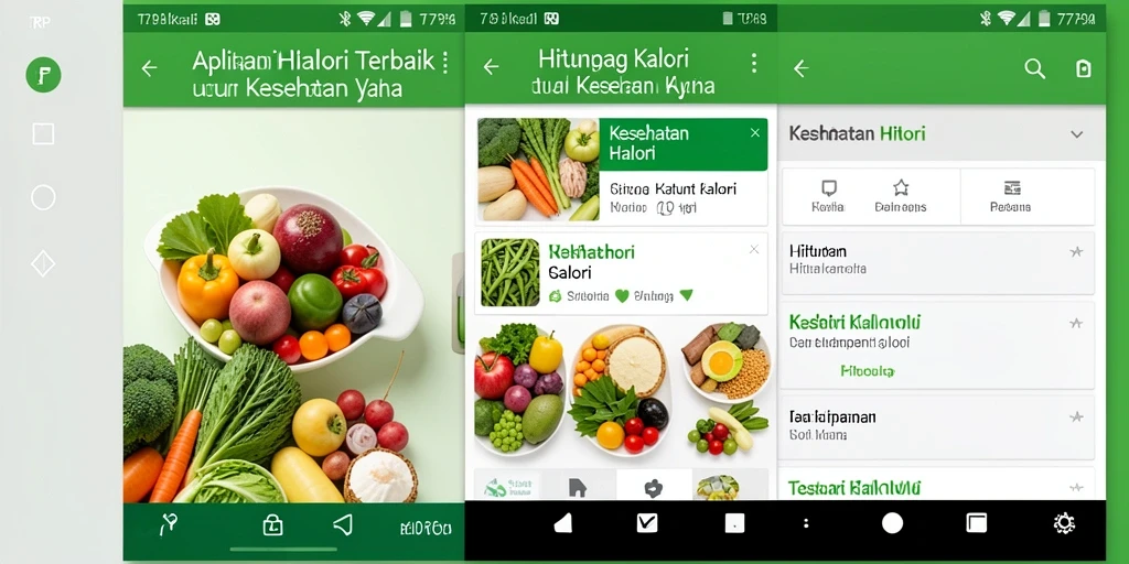 Antarmuka aplikasi 77RP yang sederhana dan fungsional dalam menghitung kalori.