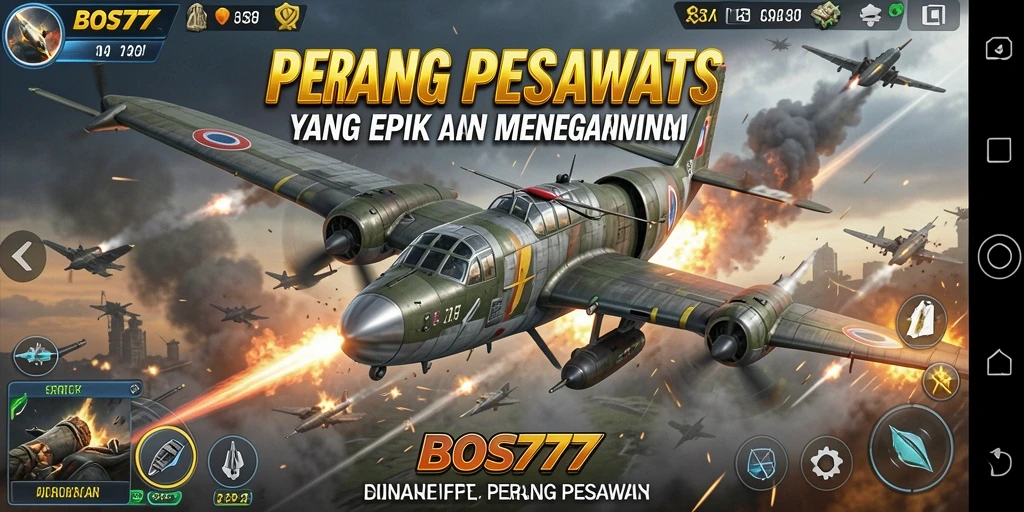 Antarmuka BOS777 menampilkan aksi seru dalam Perang Pesawat yang mendebarkan.