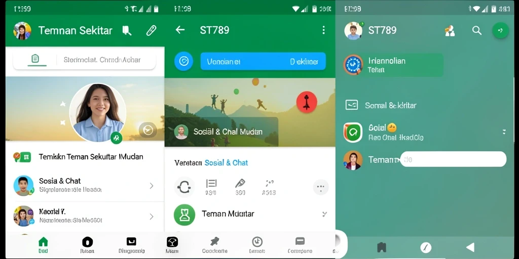 Tampilan antarmuka aplikasi Teman Sekitar ST789 yang ramah pengguna.