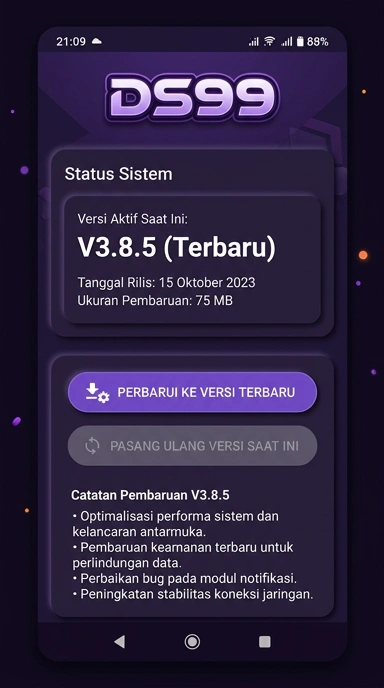 Tampilan riwayat versi ds99